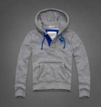 heren abercrombie fitch pullover half-knop grijs blauw moose logo Nieuwe Stijl 6zxum157